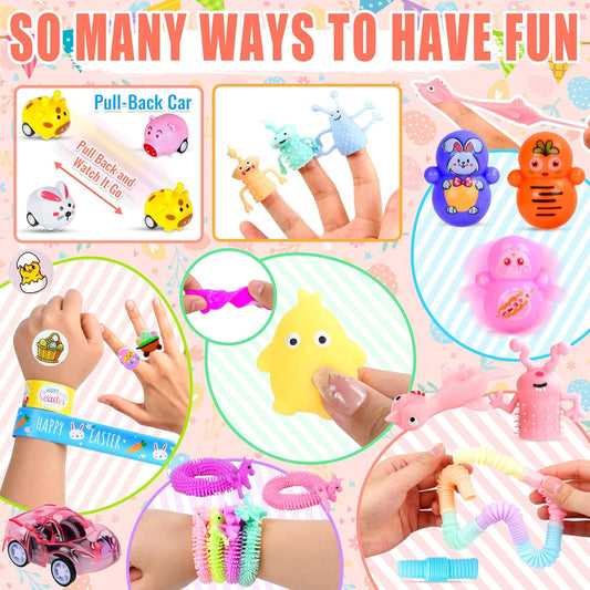 200-Piece Prefilled Easter Egg Set – 100 Pastel Eggs with Mini Toys & Stickers