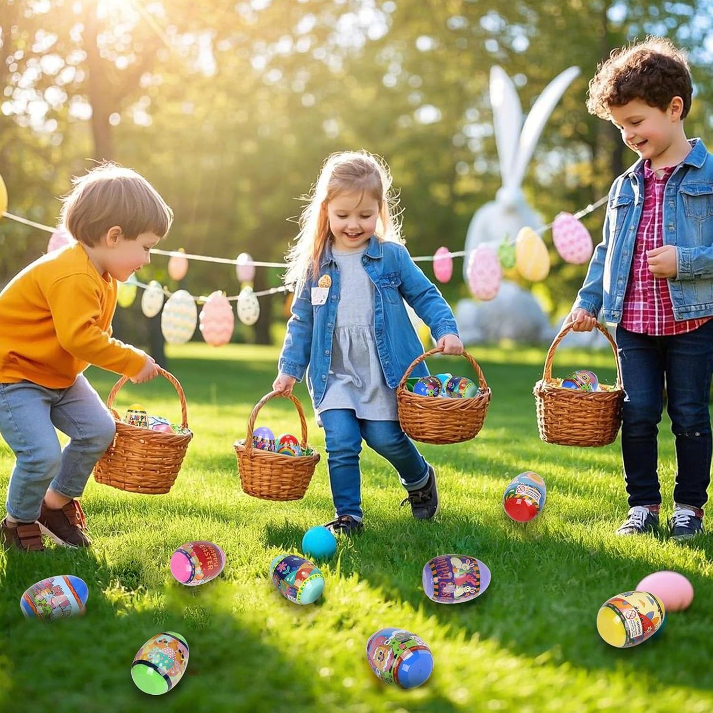 Prefilled Easter Eggs with Sticky Hand Toys β 24-Pack Egg Hunt Favors