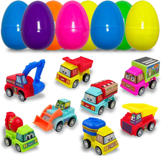 Easter Eggs & Engineering Car Toys Gift Set – 16-Piece Bundle
