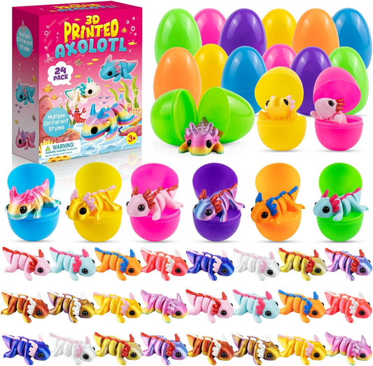 Easter Eggs with 3D Axolotl Fidget Toys – 24-Piece Set