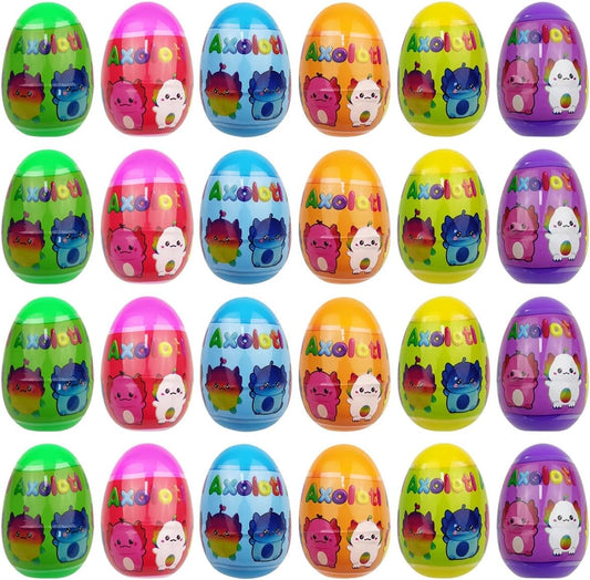 Prefilled Easter Eggs with Axolotl Squishy Toys – 24 Pack