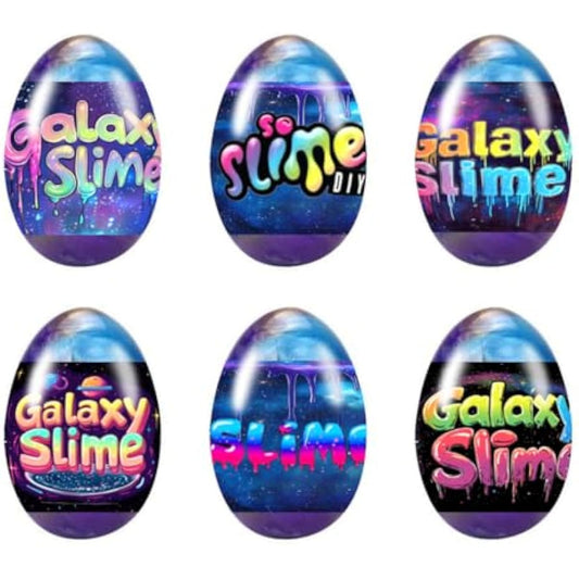 6 Pcs Easter Galaxy Slime Eggs Stress Relief Toys for Kids Boys Girls Easter Basket Stuffers Eggs Fillers Party Favors Gifts