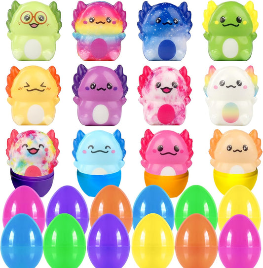 Candy-Free Easter Eggs with Axolotl Squishy Toys – 12-Pack