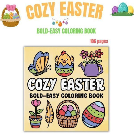 Cozy Easter Coloring Book for Kids – 106 Pages, Ages 4–12